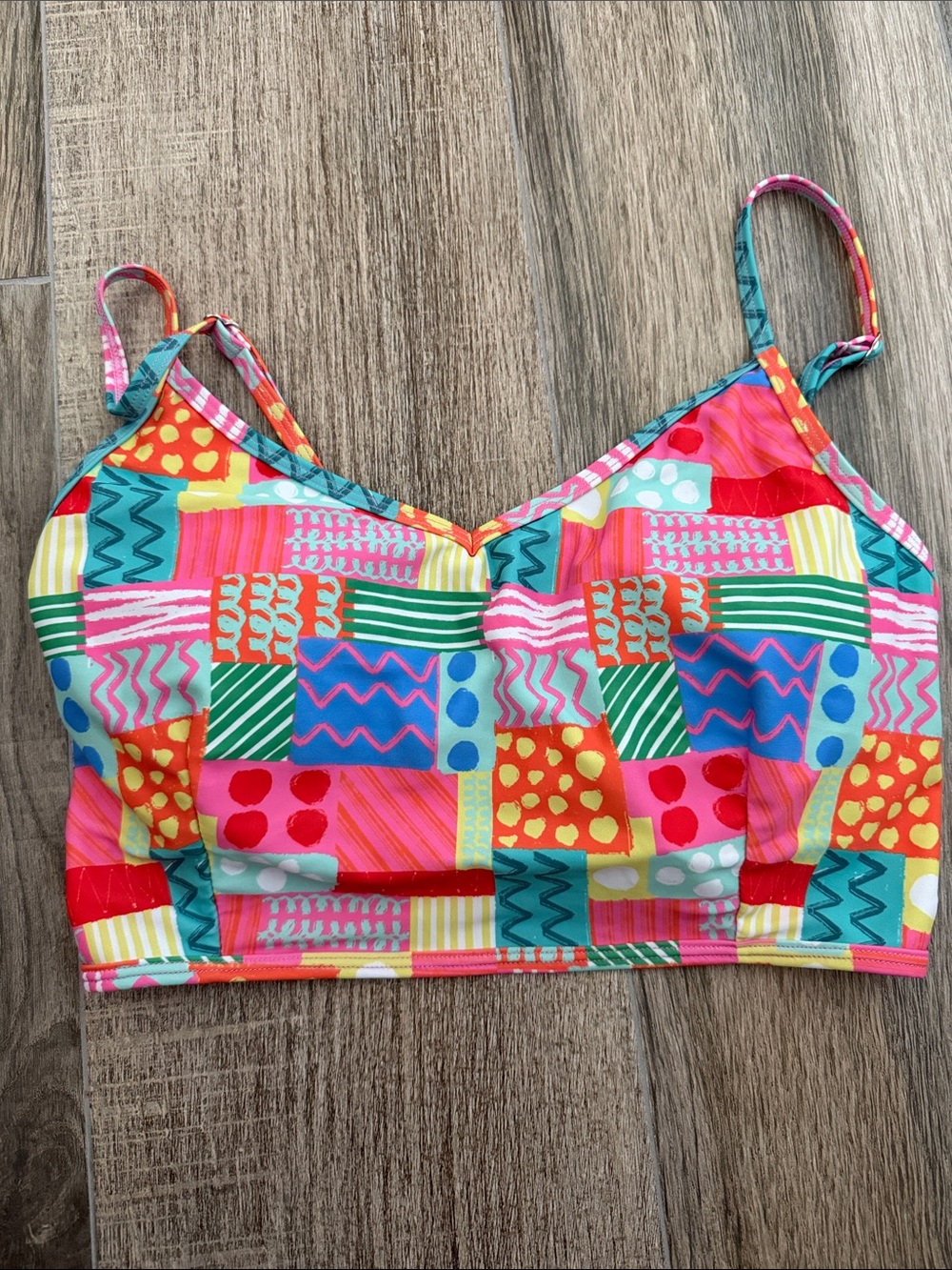 Kortni Jeane Multi-Color Patchwork Bikini Top